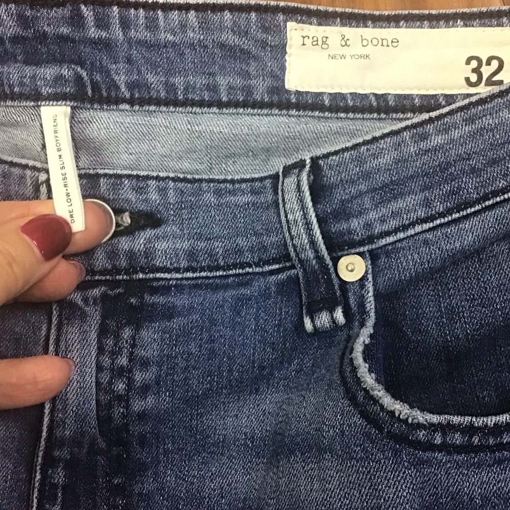 Rag & Bone Dre Low-Rise Boyfriend - Brighton Wash Size 32 Women’s - Picture 4 of 15